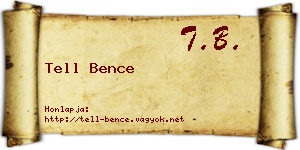 Tell Bence névjegykártya